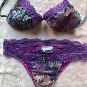 Beach Bunny Purple/Turquoise Bikini Set Large